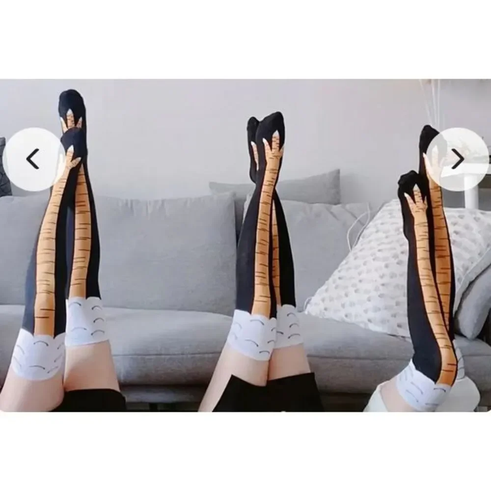 Crazy Funny Chicken Leg Knee High Socks Novelty Warm Girl Stocking US